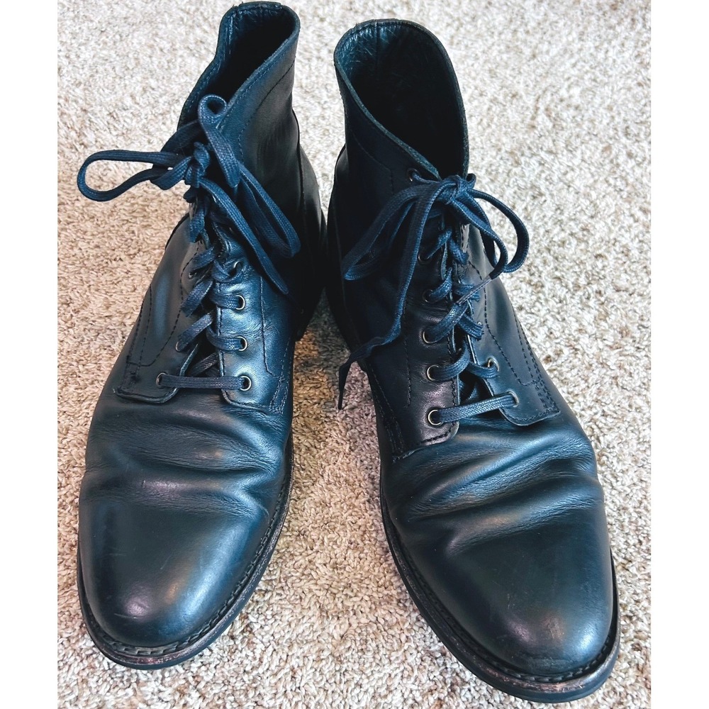 Thursday Boot Co Moto President Black Matte Leather Lace Up Boots Mens SZ 12 US